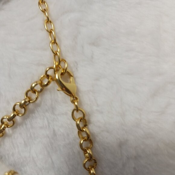 Karine Sultan 32 Inch Gold Necklace with 3 1/4" X 3 " Abstract Gold Pendent - Picture 10 of 10